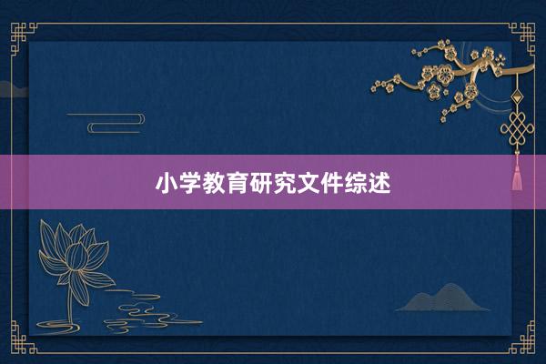 小学教育研究文件综述