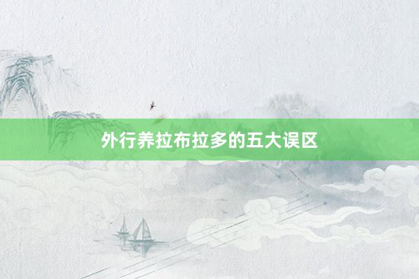 外行养拉布拉多的五大误区
